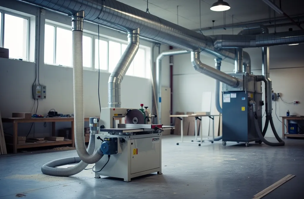 Atelier bois équipé d’un captage des poussières